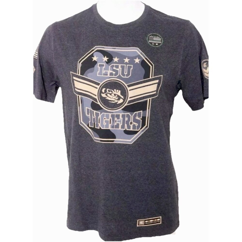 NEW Louisiana State LSU Tigers Colosseum Camo Gray Tee Shirt Mens L